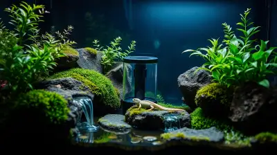 Filterschwamm reinigen im Terrarium