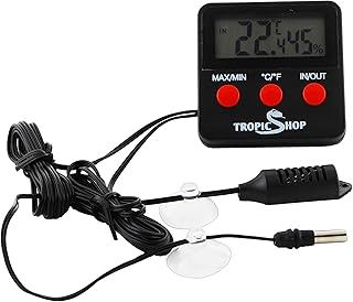 Digitales Thermometer und Hygrometer für Terrarium mit Fernfühler mit Min – / Max Funktion