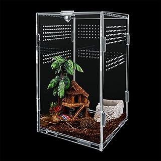 Reptilien Terrarium Box, 12x12x20CM Reptilien Futterbox, Reptile Fütterungsbox, Reptilienzuchtbo…