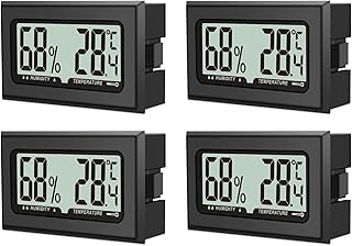 4 Stück Luftfeuchtigkeitsmesser Thermometer, Mini Digital Hygrometer mit LCD, Temperatur Zimmert…