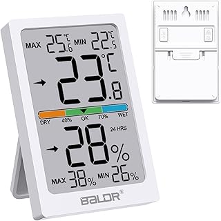 Digitales Thermo-Hygrometer für den Innenbereich mit großem LCD-Display, Max./Min-Wertaufzeichn…