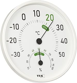 TFA Dostmann Analoges Thermo-Hygrometer, 45.2045.02, für innen und außen, mit farbigen Komfortz…