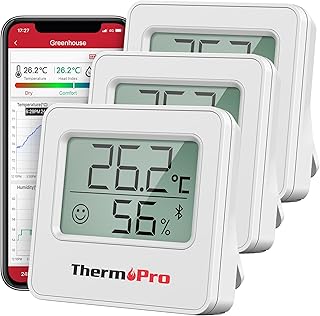 ThermoPro Bluetooth 80m Thermometer Hygrometer Digitales Raumthermometer mit App-Steuerung, Tempe…