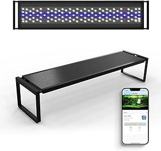 FZONE Led Aquarium Beleuchtung Mit APP-Steuerung, Vollspektrum Für Bepflanzte Aquarien Von 31-43…