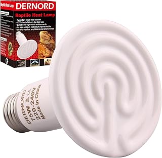 DERNORD Heizlampe E27 Wärmelampe Terrarium – 75W Keramik Heat Emitter Reptilien Dunkelstrahler K…