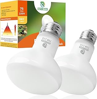 Reptilien Wärmelampe Terrarium 75W 2stück, E27 Intense Basking Spot Lampe Terrarium, Wärmelamp…