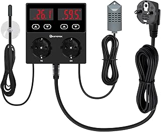 KETOTEK Thermostat Hygrostat Steckdose Digital, Temperaturregler Feuchtigkeitregler Steckdose mit…