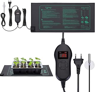 LERWAY Heizmatte Pflanzen mit Thermostat, 30W Wärmematte zur Keimung und Anzucht, Wasserdicht he…