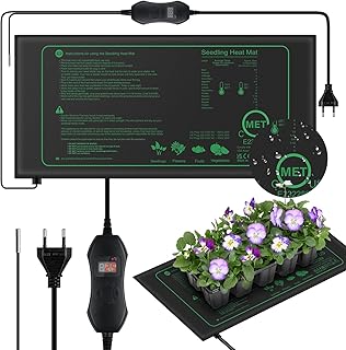 Mojimdo 50W Heizmatte Pflanzen mit Thermostat – Schnelle Erwärmung, Feuerschutz, Wärmematte zur…