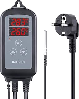 Inkbird ITC-2T Thermostat, Digitaler Temperaturregler mit Zwei Heizsteckdosen, Tag Nacht Zyklus T…