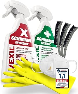 VEXIL Profi Schimmel Komplett-Set – Schimmelentferner & Schimmelschutz – inkl. Handschuhe, FF…