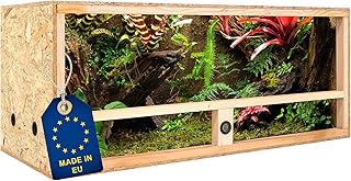 ITA Holz Terrarium 120x50x50 cm mit Seitenbelüftung & Integriertem Hygrometer – Holzterrarium au…