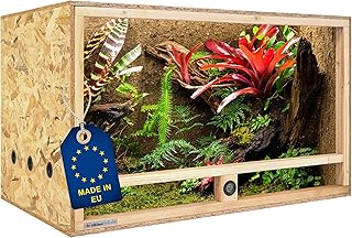 ITA Holz Terrarium 120x60x60 cm mit Seitenbelüftung & Integriertem Hygrometer – Holzterrarium au…