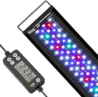 hygger Aquarium Beleuchtung, Aquarium LED Beleuchtung,Vollspektrum Aquarium Licht mit Monitor, 14…