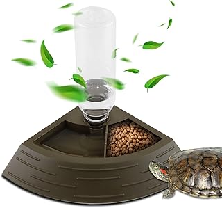 Schildkröten Wasserschale, Schildkröte Futternapf, Reptilien Wasserspender & Futternapf 2-in-1,…