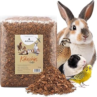 5kg Kokoschips für Kleintiere & Vögel – natürliche Unterlage aus Kokosfasern – staubarm, g…