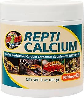 Zoo Med A33-3E Repti Calcium ohne D3, 85 g, Nahrungsergänzungsmittel für Reptilien und Amphibie…