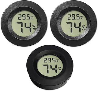 3 Stück Mini Hygrometer Thermometer, Klein Innen Feuchtigkeitsmesser Temperaturmessgerät LCD Di…