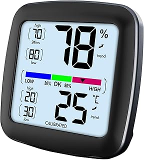 Digitales Präzisions-Thermo-Hygrometer – kalibrierbar mit LCD-Display – genaue Messung von T…