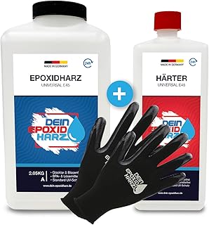 Epoxidharz mit Härter | 3,0kg GfK set | Profi Qualität glasklar & geruchsarm | Gießharz für H…