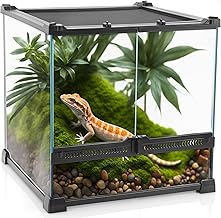 Mini-Reptilien-Glas-Terrarium, 30 x 30 x 30 cm, langlebiger Reptilien-Lebensraum mit hitzebestän…