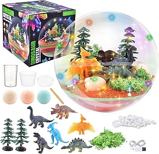 TANSAR Dinosaurier-Terrarium-Kit für Kind, DIY Bastelset Spielzeug, Geschenk Junge 4 5 6 7 8 Jahre