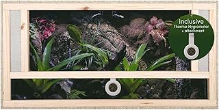 REPITERRA Terrarium für Reptilien & Amphibien, Holzterrarium mit Frontbelüftung 100x40x40cm