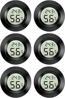 6er Mini Thermometer Hygrometer, LED Digital Temperatur Humidity Sensor, Celsius (°C) Thermo Moi…