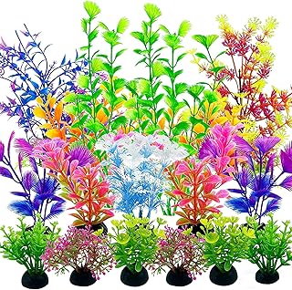 23 Stück Aquarium Deko künstliche Pflanzen, Plastikpflanzen grün & rot, ungiftig & robust, fü…