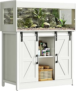 Herture Reptilien Terrarium mit Unterschrank, 150L Reptilien Terrarium mit Ständer, für Bartaga…