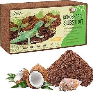 Riare 1 Stück Kokosfaser-Substrat für Reptilien | Premium Terrarien-Bodengrund aus komprimierte…