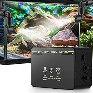 Beregnungsanlage Terrarium mit Timer, Intelligentes Reptilien Benebelungssystem mit 360° Sprühd…