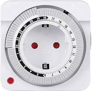 Mechanische Zeitschaltuhr Steckdose Timer Tagesschaltuhr Zeitschaltuhren mit 15 min x 96 Segmente…