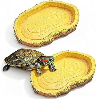 2 Stück Wasserschale Terrarium, Schildkröten-Futterschalen, Terrarium Zubehör für Reptilien W…