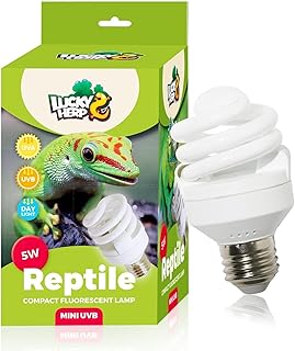 LUCKY HERP UVB Lampe Terrarium, Reptilien UVA UVB Lampe 5W 5.0, MINI UV Lampe Terrarium für Schi…
