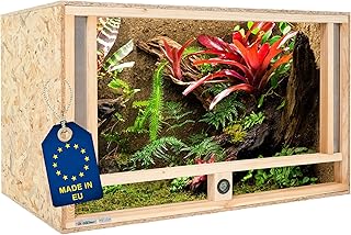 ITA Holz Terrarium 120x60x60 cm mit Frontbelüftung & Integriertem Hygrometer – Holzterrarium aus…