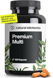 natural elements Premium Multivitamin – 180 hochdosierte Komplex-Kapseln – wertvolle Vitamine…