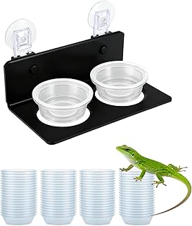 100 Stück Gecko Futternapf 0,5 oz – 2-in-1 Reptilien Futter- & Wasserbecher, geeignet für Cre…