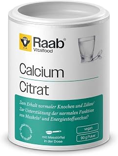 Raab® Calciumcitrat Pulver (90 g) – Organische Form ohne Zusätze – Unterstützung von Knochen, …