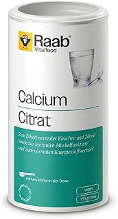 Raab® Calciumcitrat Pulver (160 g) – Organische Form ohne Zusätze – Unterstützung von Knochen,…