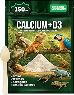 AF® Calcium D3 Terrarium Zubehör, 150g Gecko Futter Kalziumpulver mit Vitamin D3 Phosphorfrei, …