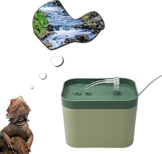 Dnoifne Reptilien-Wasserschale mit Filtersystem, Trinkbrunnen für Echsen, Terrarien-Zubehör fü…