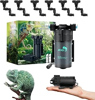 Reptilien Luftbefeuchter, Beregnungsanlage Terrarium mit 6 SprüHdüsen 360° Verstellbar Luftbef…