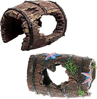 Simsky ‌2 Stück Realistisches Baumstamm Aquarium Dekor – Naturliches Moos Design, Harz Aquariu…
