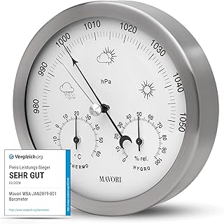 Wetterstation analog 3in1 – Barometer, Hygrometer & Thermometer (Ø 13,5 cm) | Vergleich.org SE…