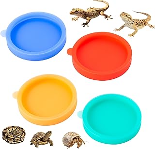 4 Stück Silikon Reptilien Futterschale, Schildkröte Wasserschale,Terrarium Futterschale Trinksc…