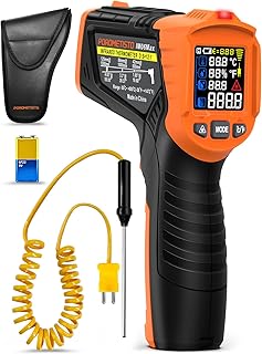IM06MAX Digitales Infrarot Thermometer Laser -50°C bis 800°C mit K-Typ-Sonde, IR Pyrometer Temp…