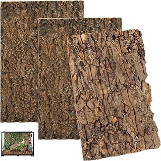 Sporgo Korkrinde Rückwand für Terrarium: 3 Stück Natürliche Baumrindenoptik, Reptilien-Klette…