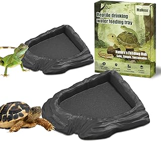 2 Stück Schildkröten Zubehör Terrarium Zubehör Wasserschale Terrarium Reptilien Wasserschale,…