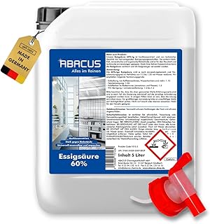 ABACUS® Essigsäure 60% | Hochkonzentrierte Essigsäure für Haushalt, Garten & Industrie | Viel…